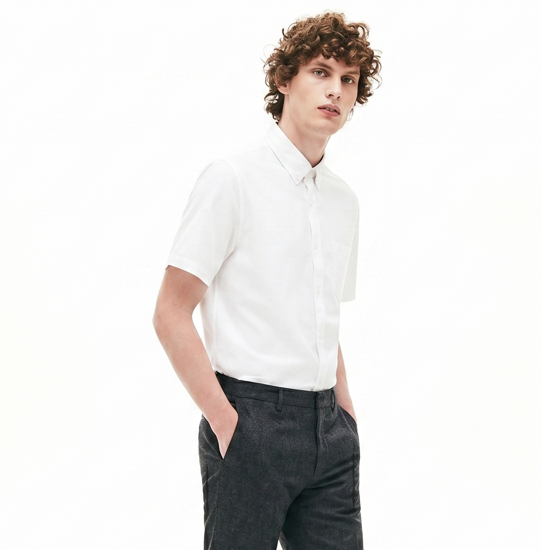 Lacoste Men's Regular Fit Mini Piqu Shirt White/White CH9612 800
