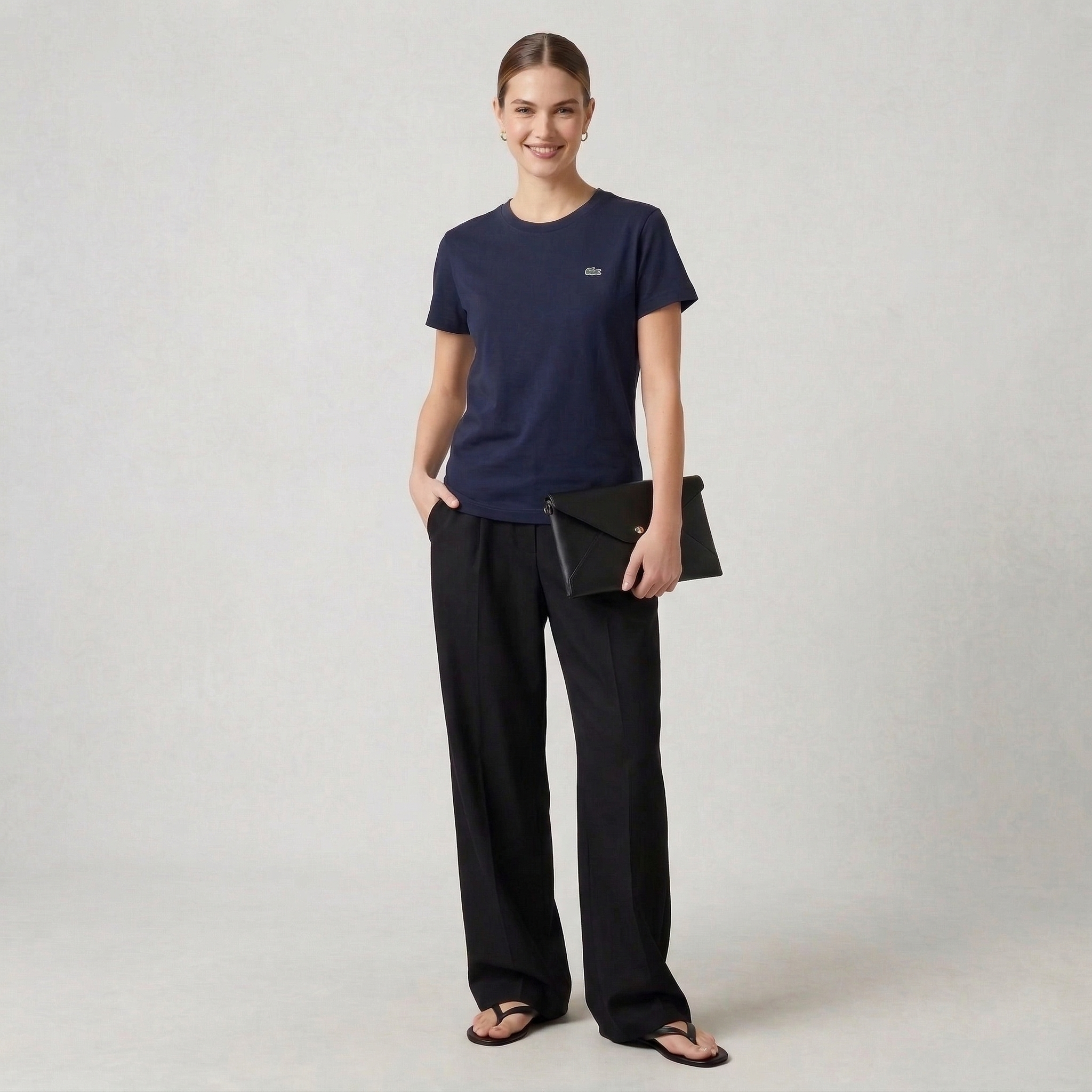 Lacoste Kids Logo Core Cotton T-Shirt Navy Blue 947025 UGW