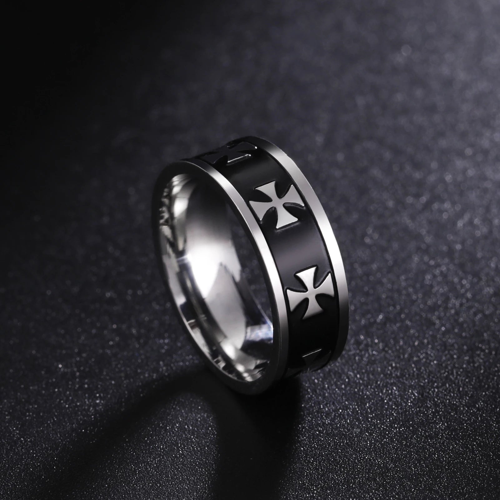 Aplaze Iron Cross Ring