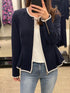 Tommy Hilfiger Women's Zip-Front Peplum Jacket Navy HSVJ0013 MVY T5
