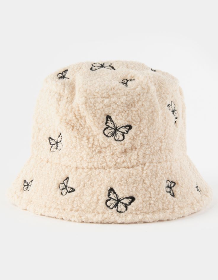 Tillys Butterfly Sherpa Bucket Hat WHTCO HT3089890 ET2