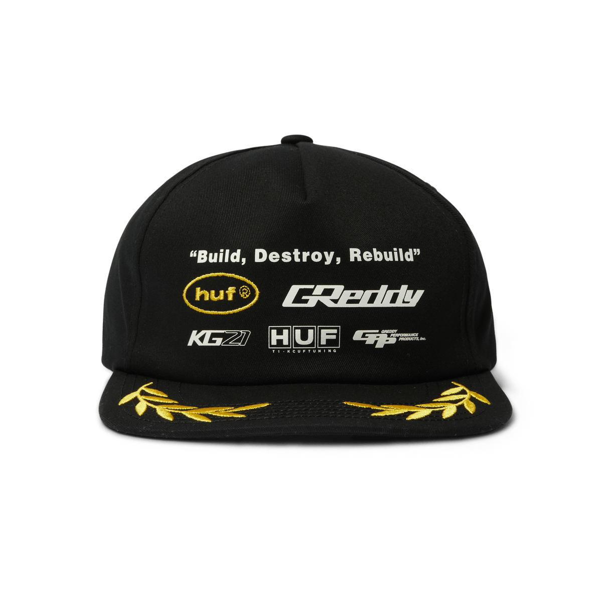 HUF x GReddy Team Snapback Hat Black HT00941