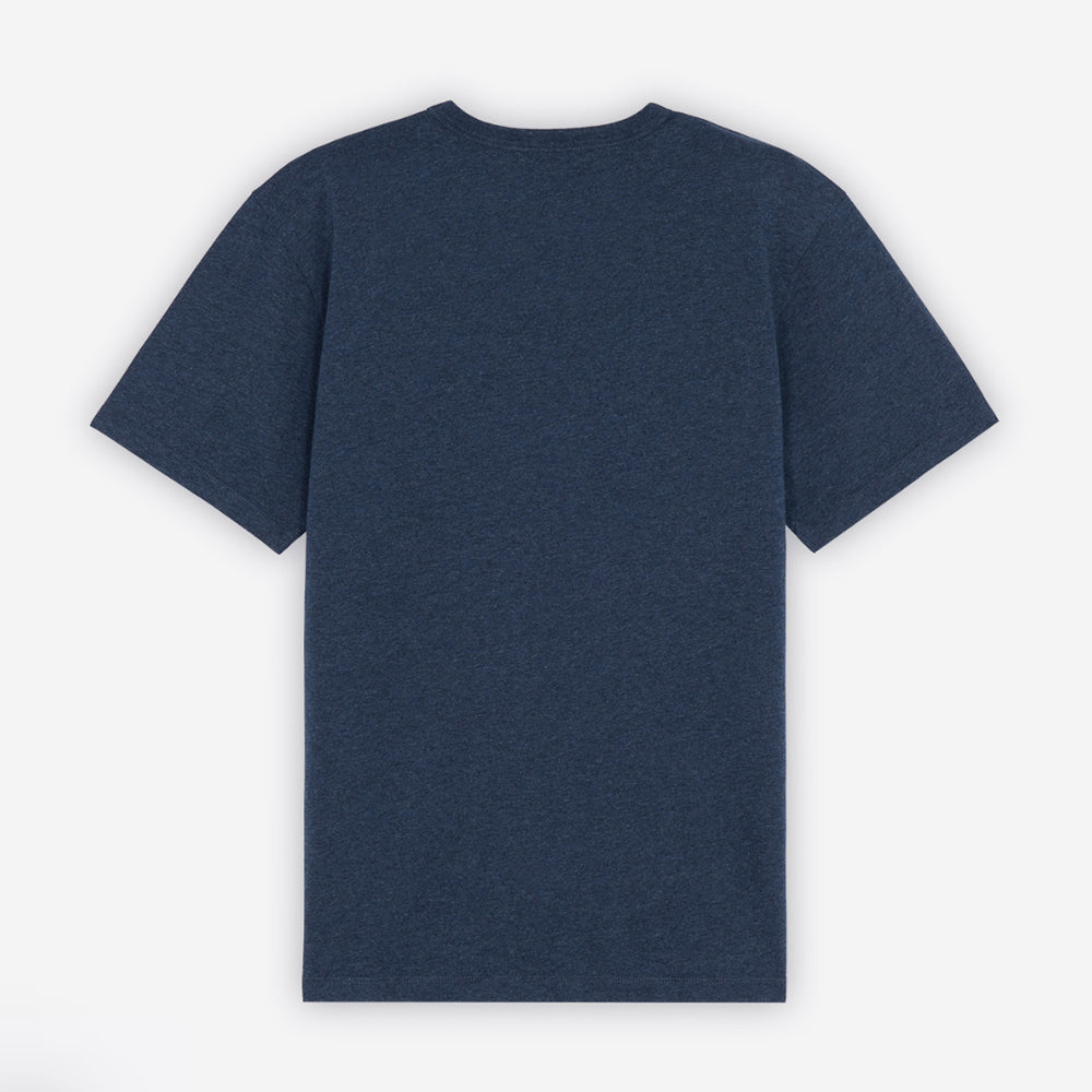 Maison Kitsune Double Fox Head Patch Classic T-Shirt Navy Melange IU00114KJ0008 H481