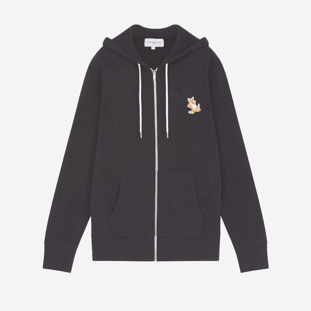 Maison Kitsune Chillax Fox Patch Zipped Hoodie Black IU00353KM0001 P199