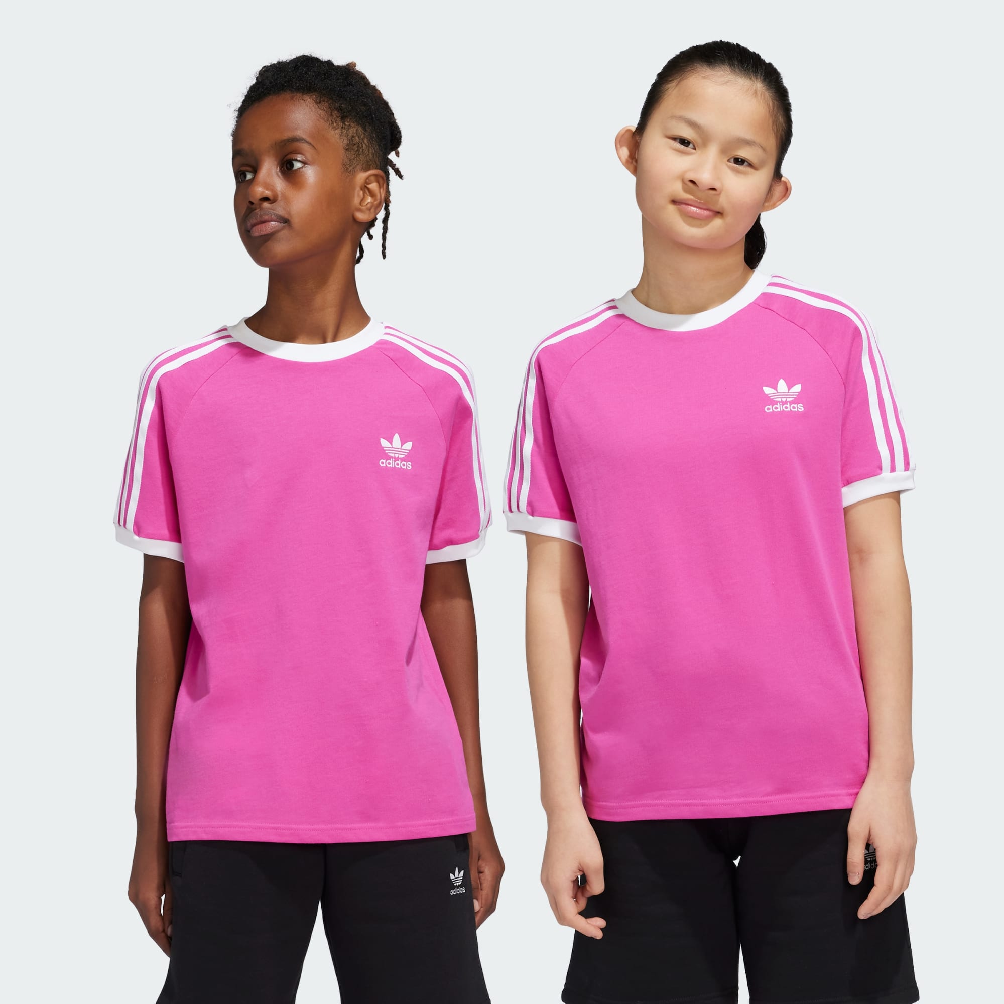 Adidas Kids Adicolor 3-Stripes Short Sleeve T-Shirt Semi Lucid Fuchsia IX7434 D1