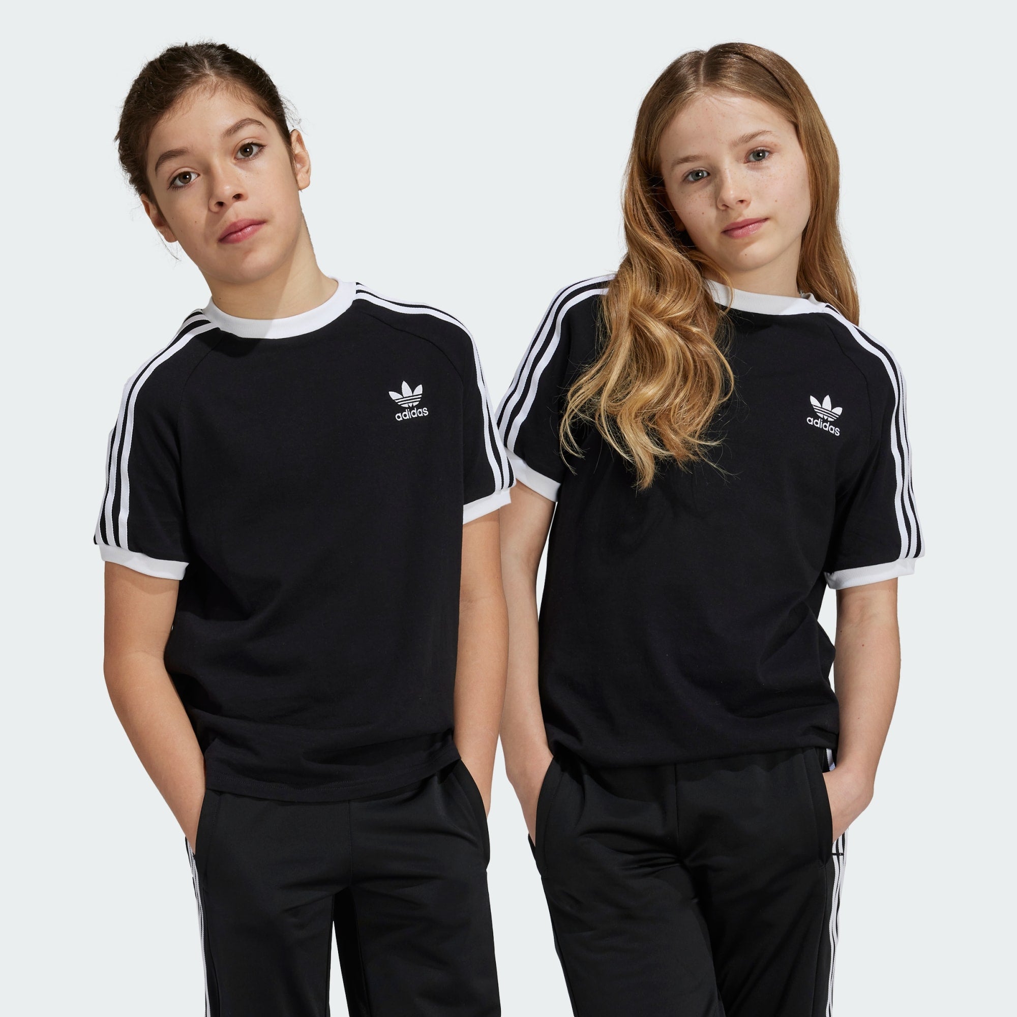 Adidas Kids Adicolor 3-Stripes Short Sleeve T-Shirt Black/White IX7626 D1