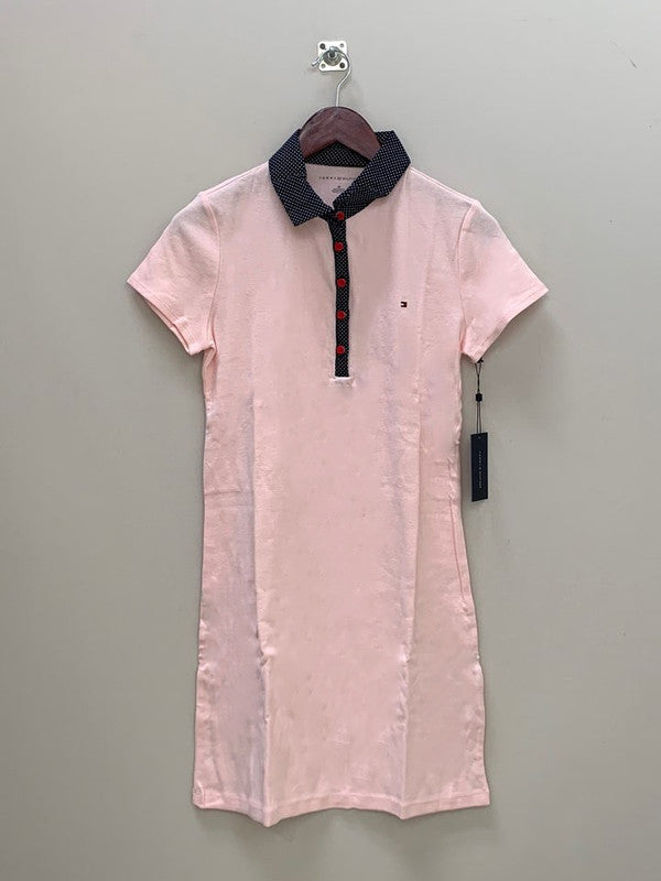 Tommy Hilfiger Women's Polo Shift Dress Ballerina Pink J9JD0405 8P6 T1