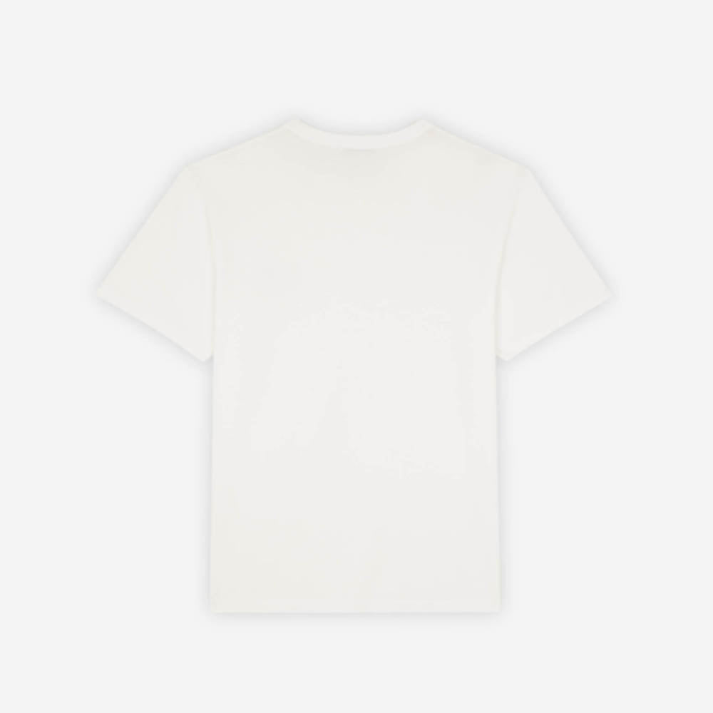 Maison Kitsune Men's Double Monochrome Fox Head Patch Classic T-Shirt White KM00101KJ0008 P100