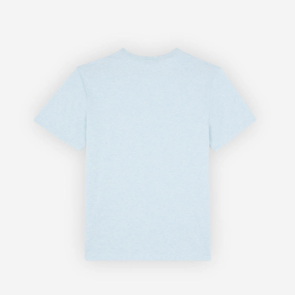 Maison Kitsune Men's Double Monochrome Fox Head Patch Classic T-Shirt Blue Haze KM00101KJ0008 P429