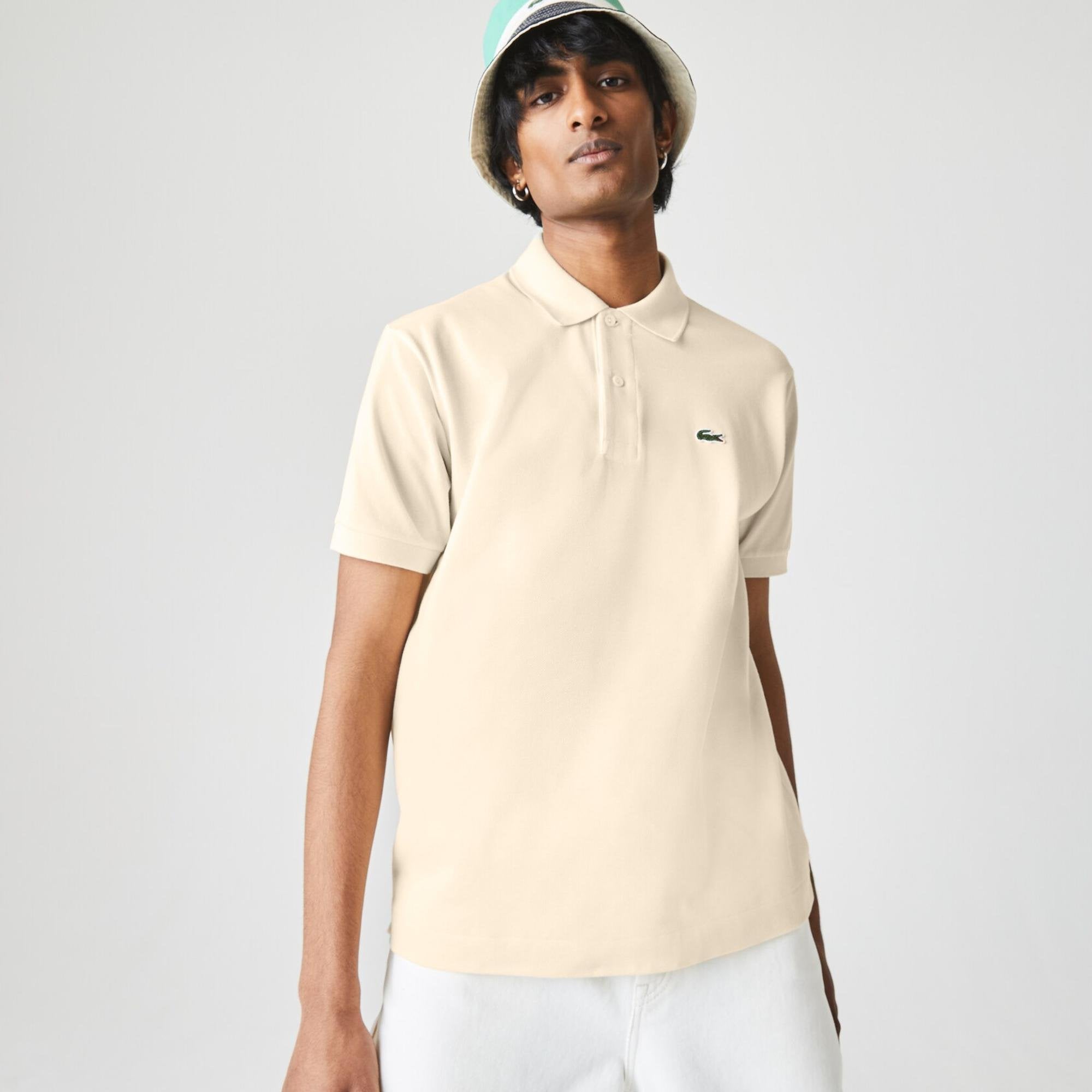 Lacoste Men's Men's Original L.12.12 Petit Piqu Cotton Polo Naturel Clair L1212 056 - APLAZE