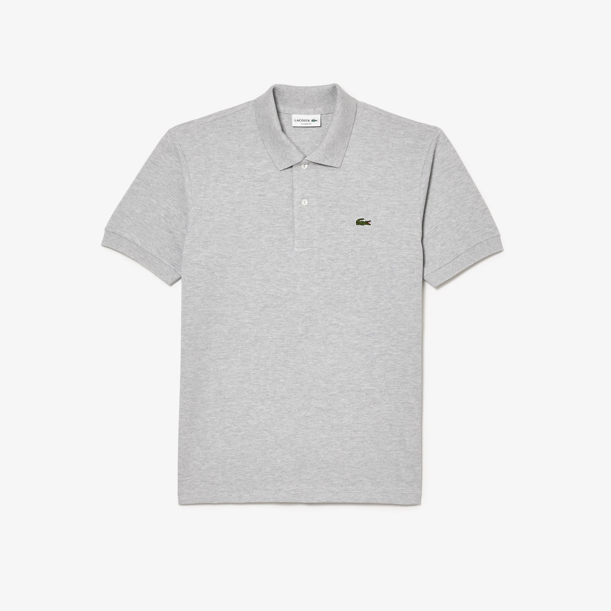 Lacoste Men's Original L.12.12 Heathered Petit Piqu Cotton Polo Grey Chine L1264 CCA - APLAZE