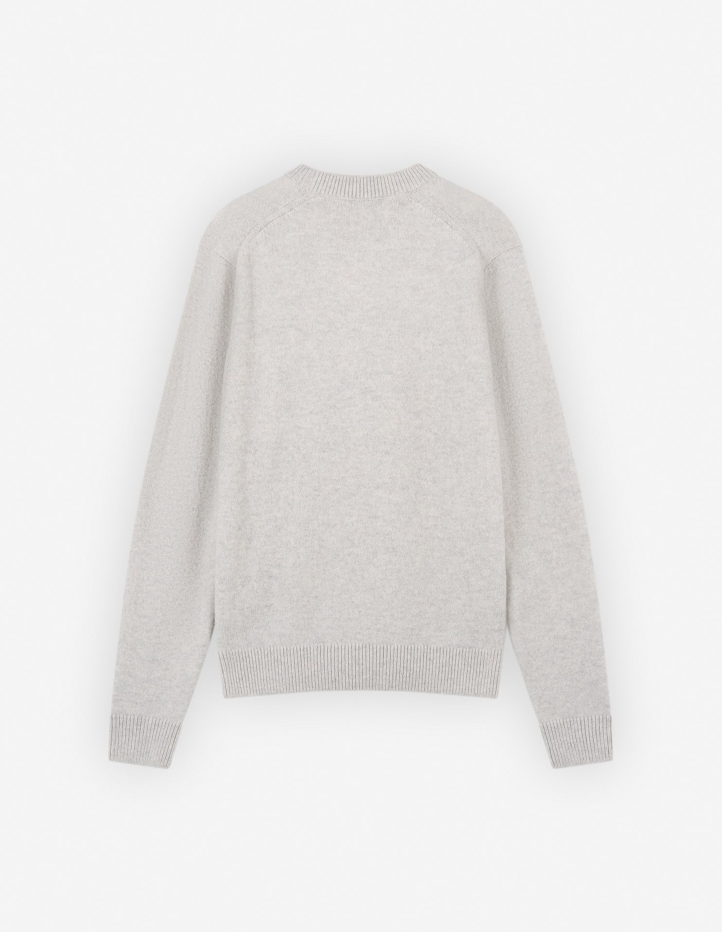 Maison Kitsune Men's Baby Fox Patch Regular Jumper Light Grey Melange LM00813KT1006 H120 - APLAZE