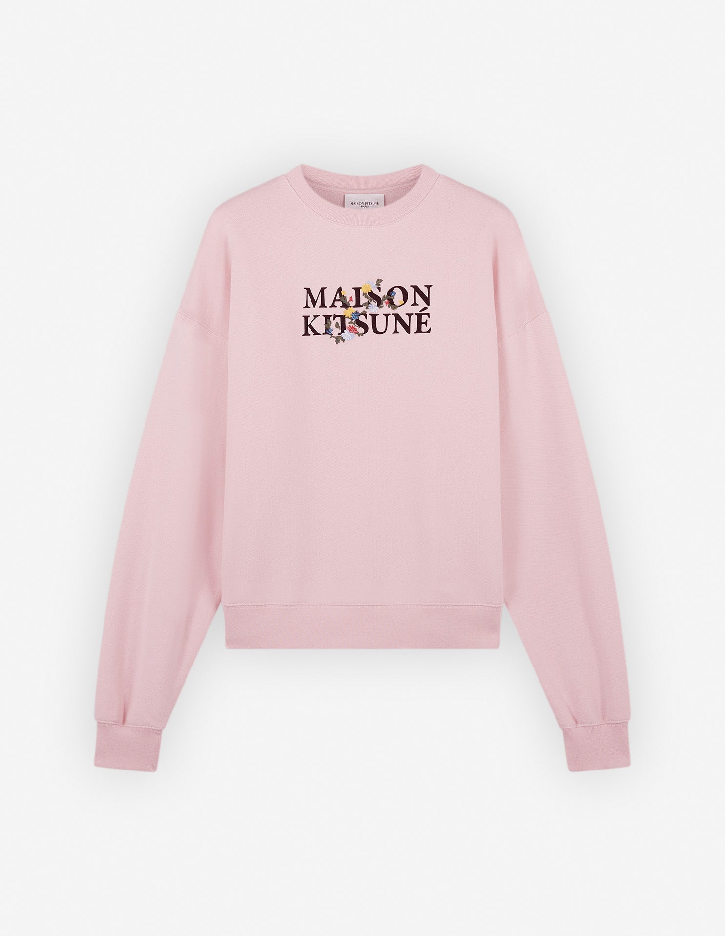 Maison Kitsune Women's Flowers Comfort Sweatshirt Pale Pink LW00305KM0307 P603 - APLAZE