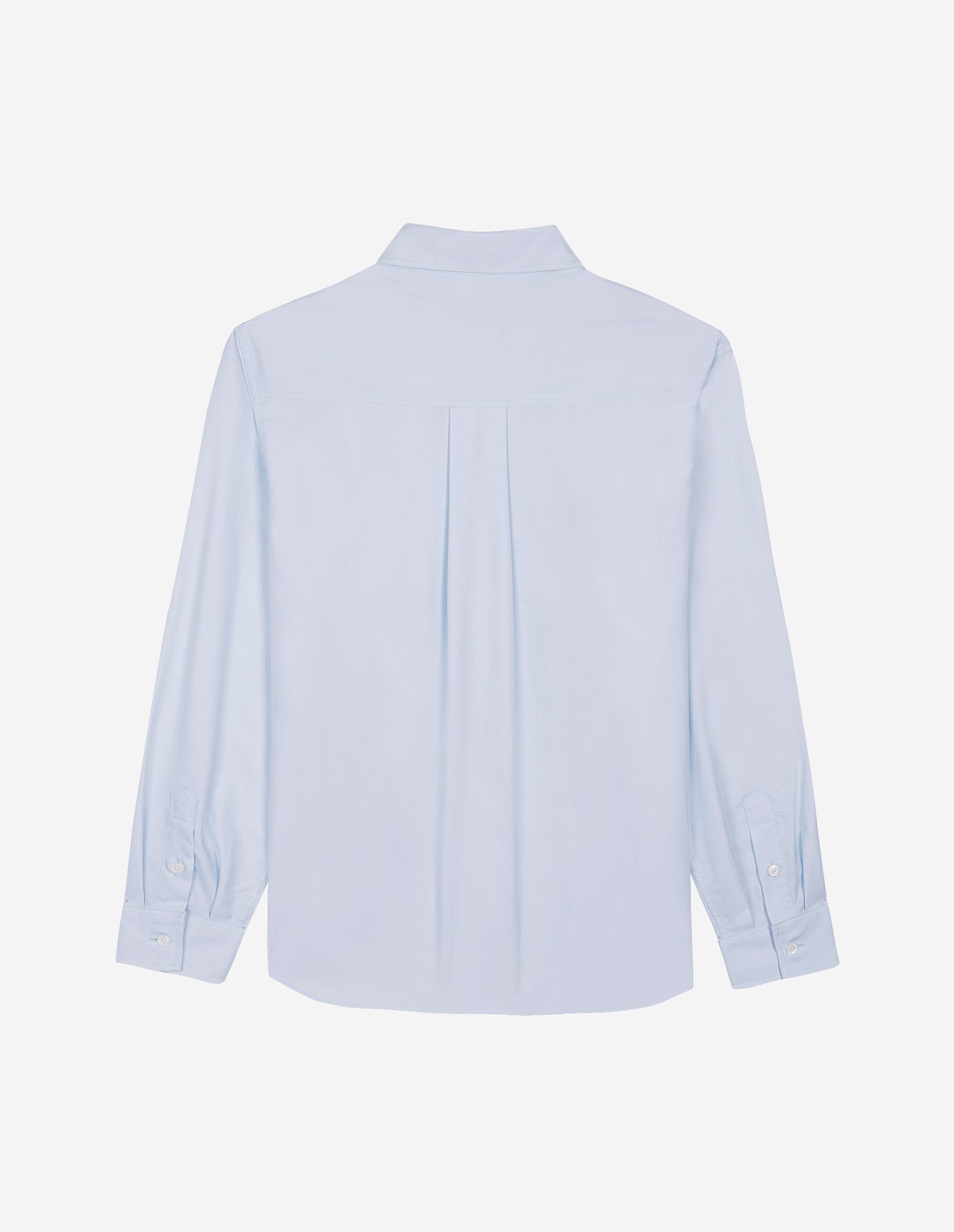 Maison Kitsune Women's Button-Down Classic Shirt With Institutional Fox Head Patch In Oxford Light Blue LW00403WC2010 P410 - APLAZE