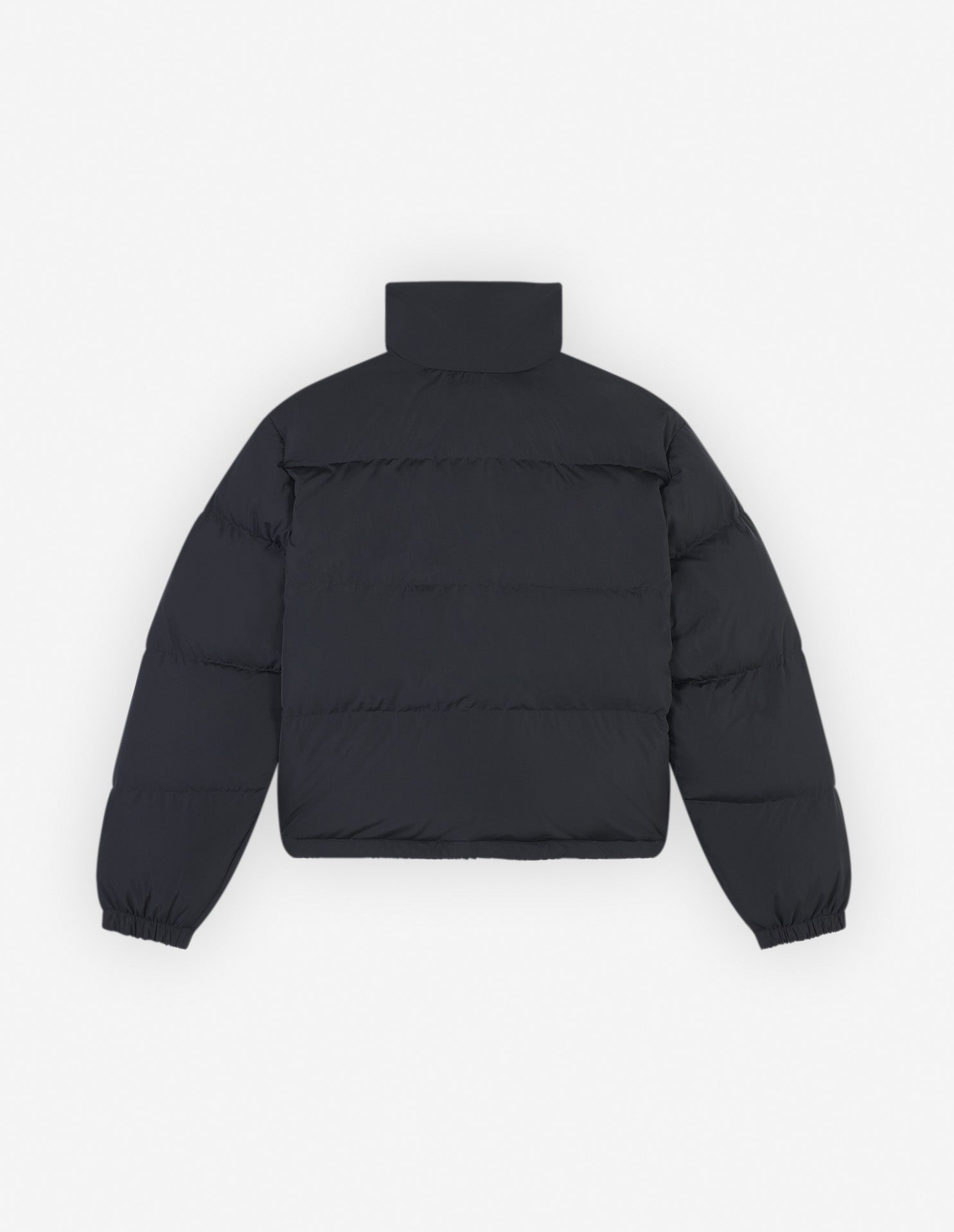 Maison Kitsune Women's Cropped Puffer In Nylon With Bold Fox Head Patch Black LW02207WQ4016 P199 - APLAZE