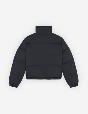 Maison Kitsune Women's Cropped Puffer In Nylon With Bold Fox Head Patch Black LW02207WQ4016 P199 - APLAZE