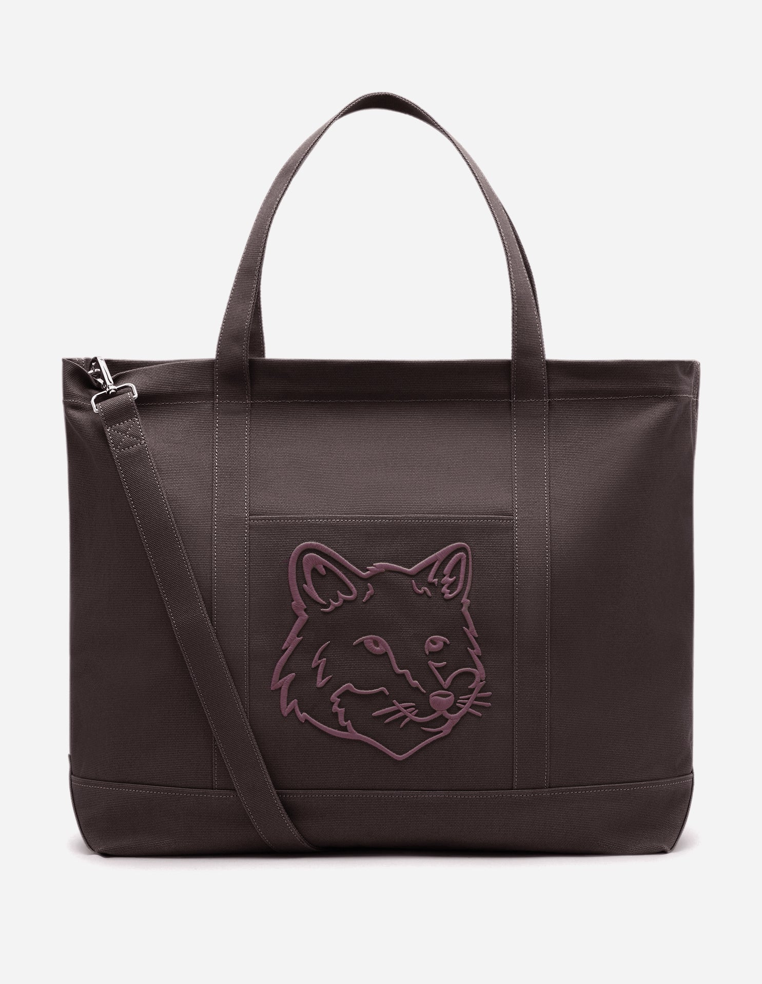 Maison Kitsune Bold Fox Head XL Tote Bag Pecan Brown LW05105WW0083 P29