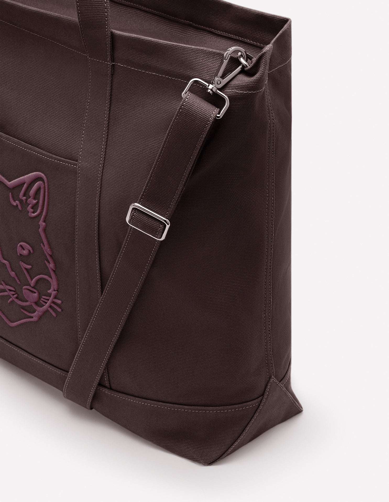 Maison Kitsune Bold Fox Head XL Tote Bag Pecan Brown LW05105WW0083 P299
