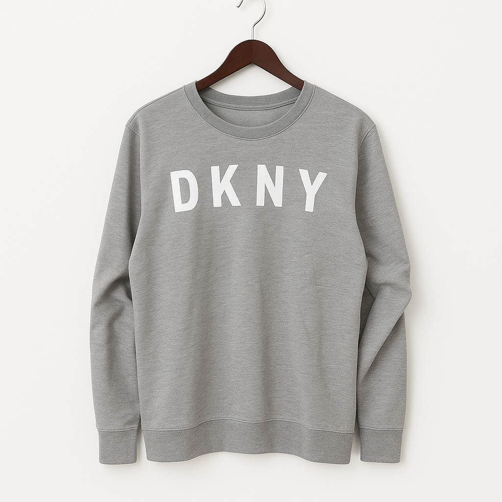 DKNY Men's Matte Logo Pullover Sweatshirt Heather Grey M1960031 K1