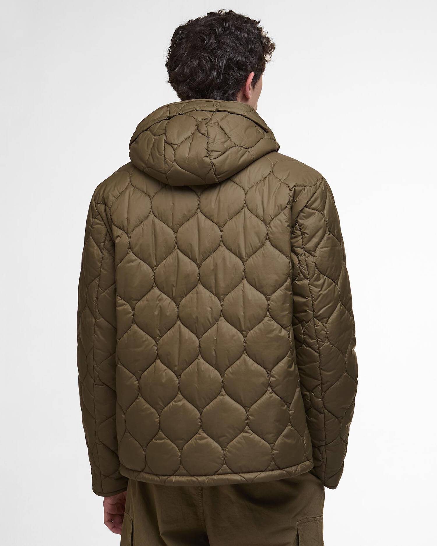 Barbour Men's Re-Engineered Hooded Spey Quilted Jacket Beech MQU1857 SN71
