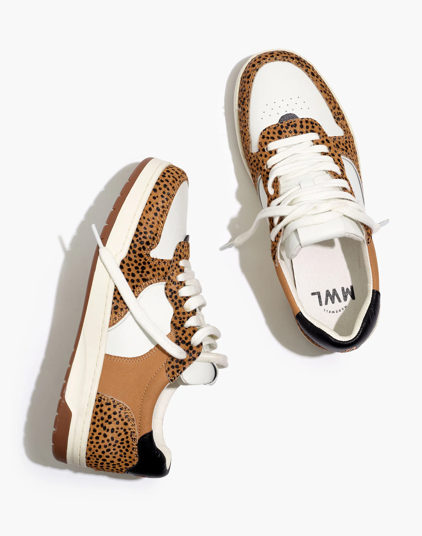 Madewell Women's Court Sneakers In Spotted Calf Hair Amber Brown Multi NA836