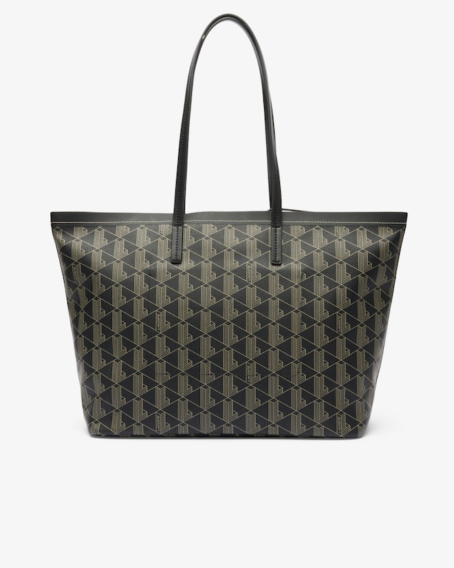 Lacoste Women’s Zely Grained Tote Pouch Mono Noir Beige NF5001ZE N56