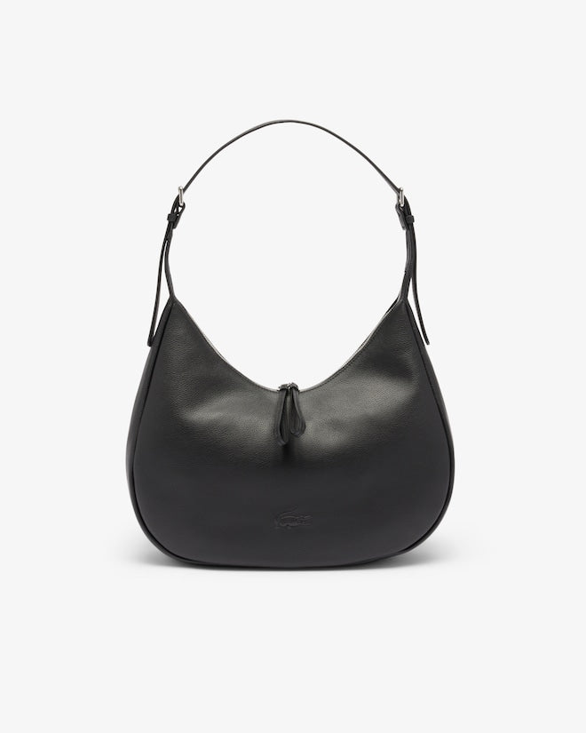 Lacoste Womens City Court Grain Leather Hobo Bag Black NF5108IE 000