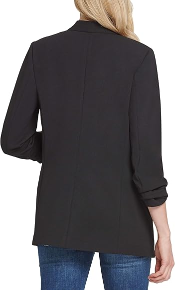 DKNY Women's Foundation Open Front Jacket Black P9RCAAWI BLK K1
