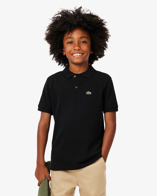 Lacoste Boys Short Sleeve Polo Shirts Black 947354 K96