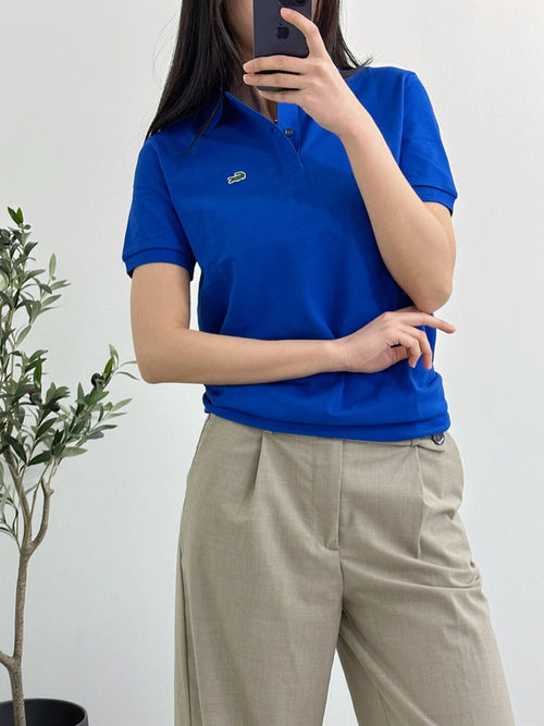 APLAZE | Lacoste Kids' Regular Fit Petit Pique Polo Shirt Cobalt