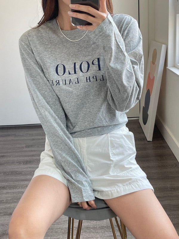 Polo Ralph Lauren Men's Front Logo Long Sleeve T-Shirt Grey PL91SR 03D B3
