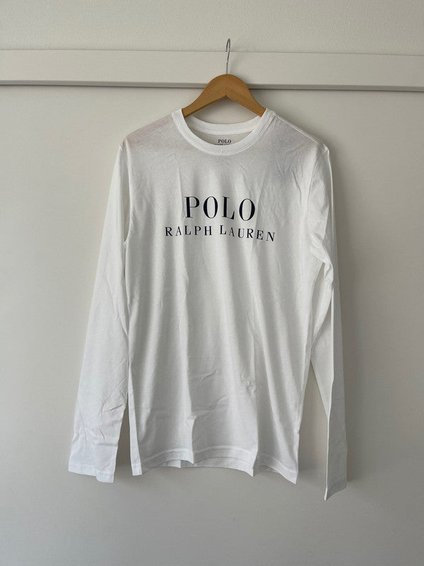 Polo Ralph Lauren Men's Front Logo Long Sleeve T-Shirt White PL91SR WHD B3