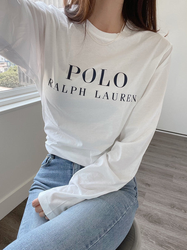 Polo Ralph Lauren Men's Front Logo Long Sleeve T-Shirt White PL91SR WHD B3