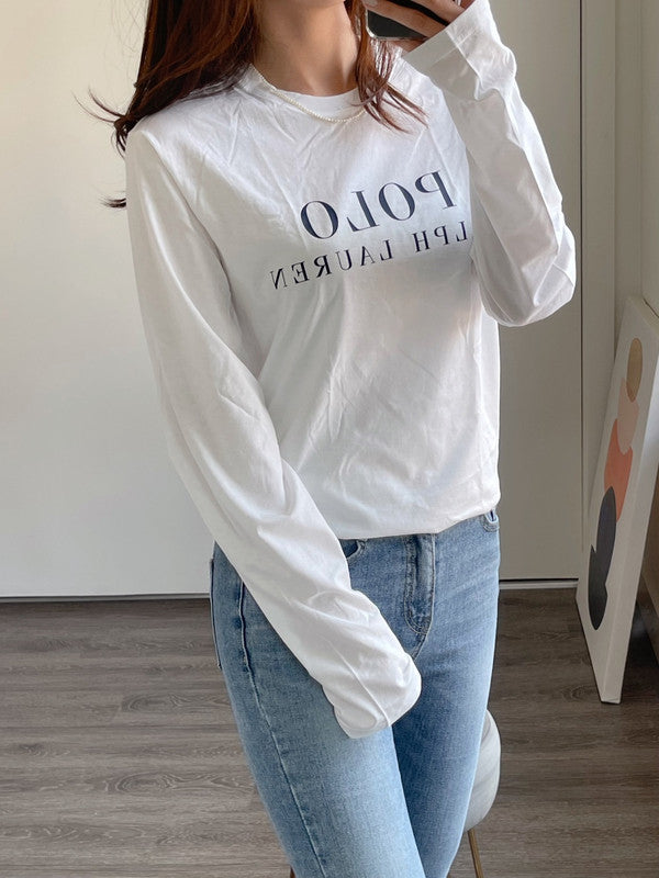 Polo Ralph Lauren Men's Front Logo Long Sleeve T-Shirt White PL91SR WHD B3