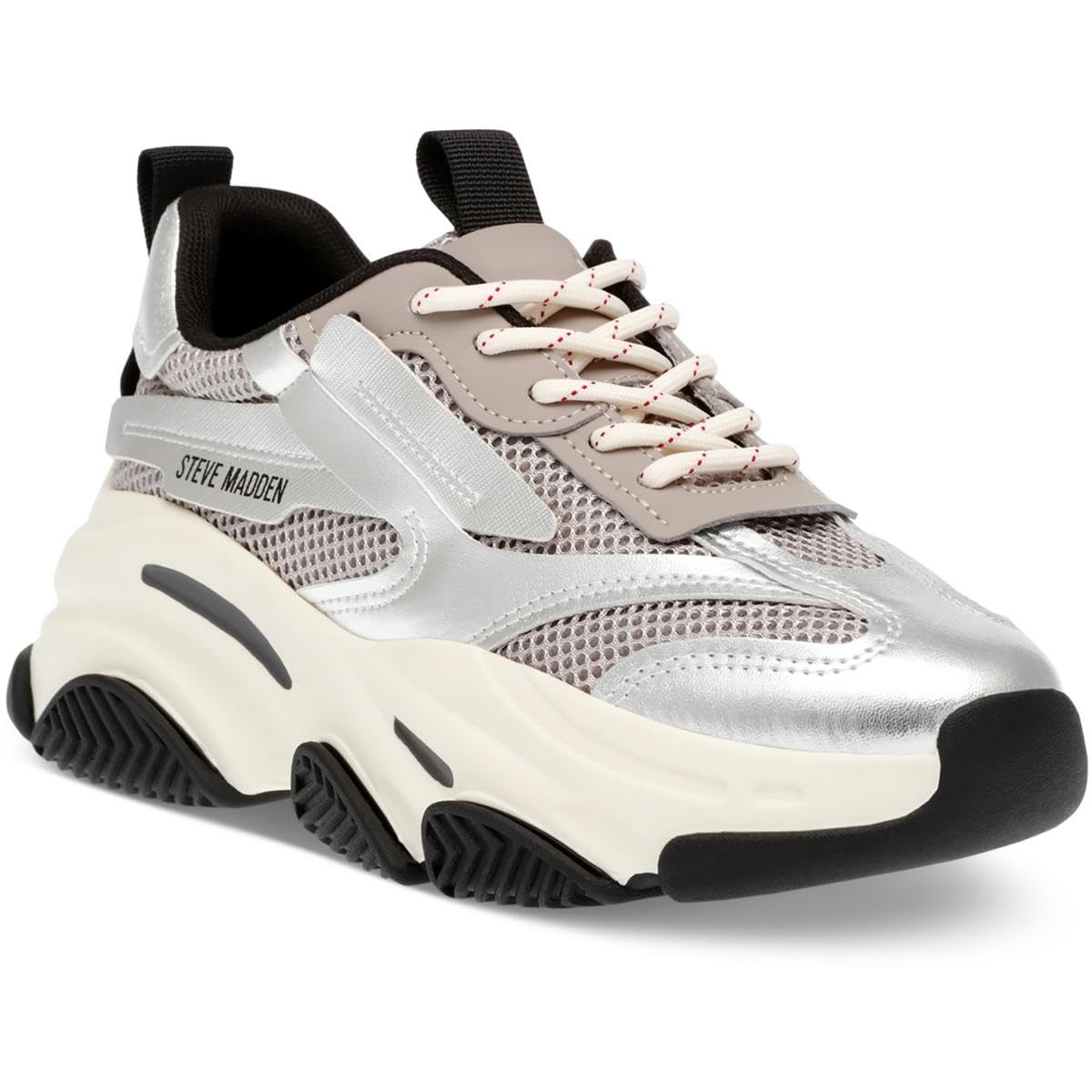 Steve Madden Women's Possession Sneaker Silver Multi POSS031