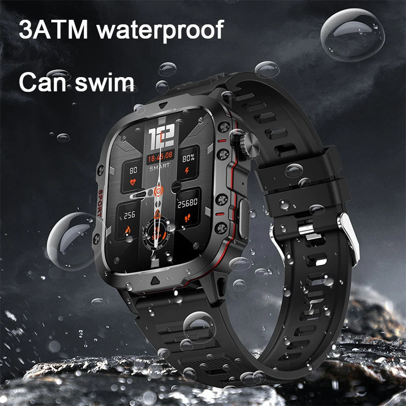 2025 New Xiaomi Military Smart Watch Men IP68 5ATM Outdoor Sports Fitness Tracker Health Monitor 1.96" BT Call Smartwatch