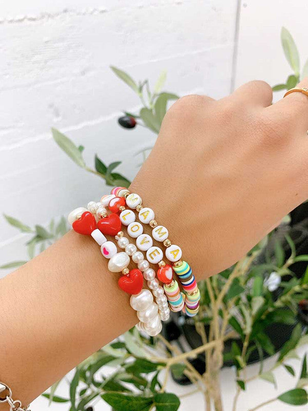 APLAZE Tell Your Tale Womens Layered Multicolor Beaded Bracelet Set FB-2176 Gold Multi