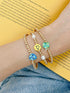 APLAZE Make A Wish Womens Beaded Layered Bracelet Set of 3 White Gold BJ-6849