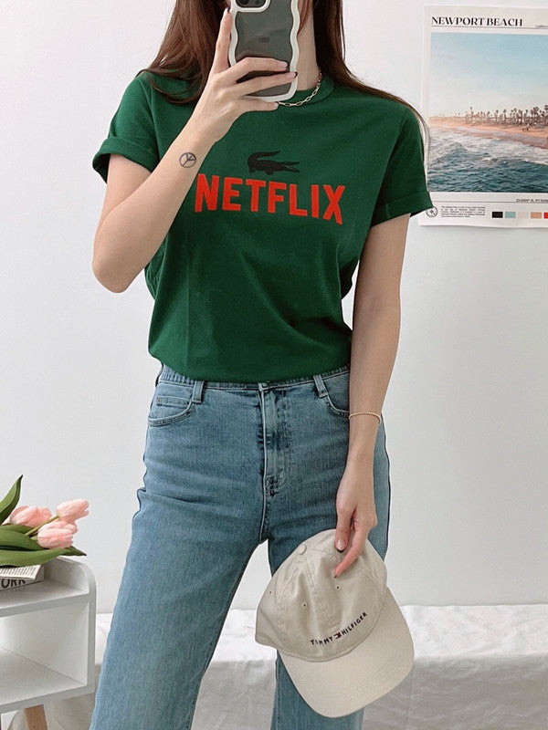 Lacoste Kids Lacoste x Netflix Organic Cotton Print T-Shirt Green TJ5543 132