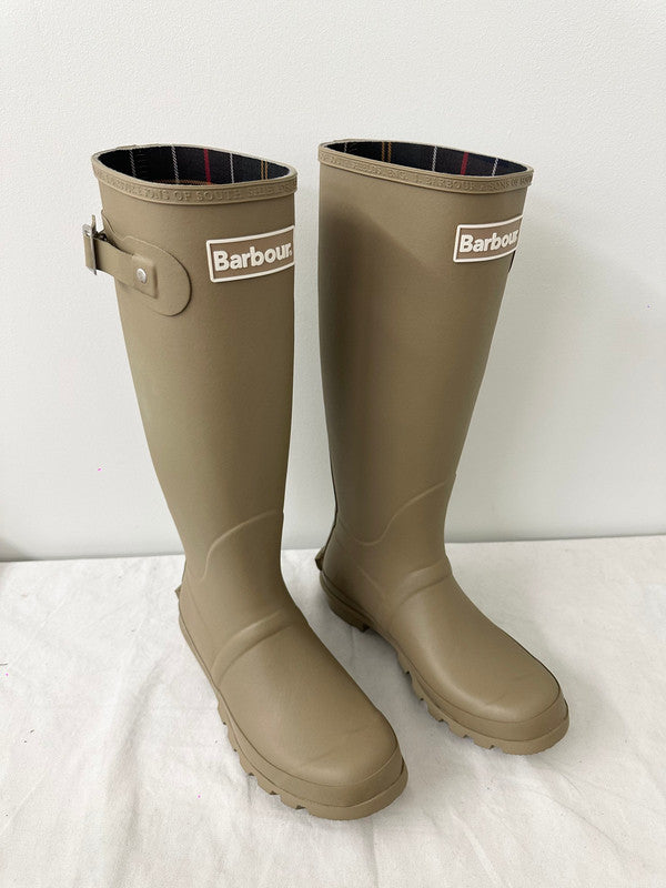 Barbour Women's Bede Tall Wellington Boots Sandstone LRF0043 BR12