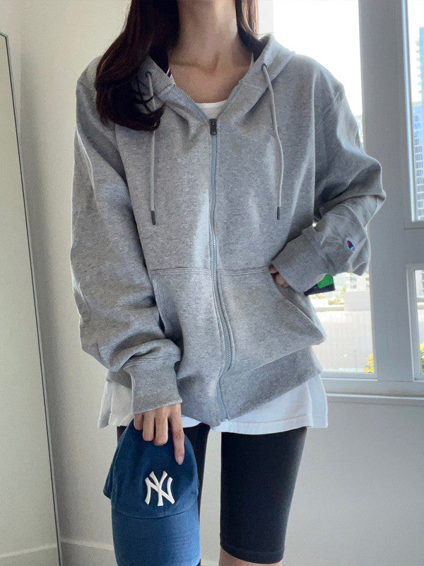 Champion Men's Powerblend Fleece Full Zip Jacket Oxford Gray S0891 407D55 806