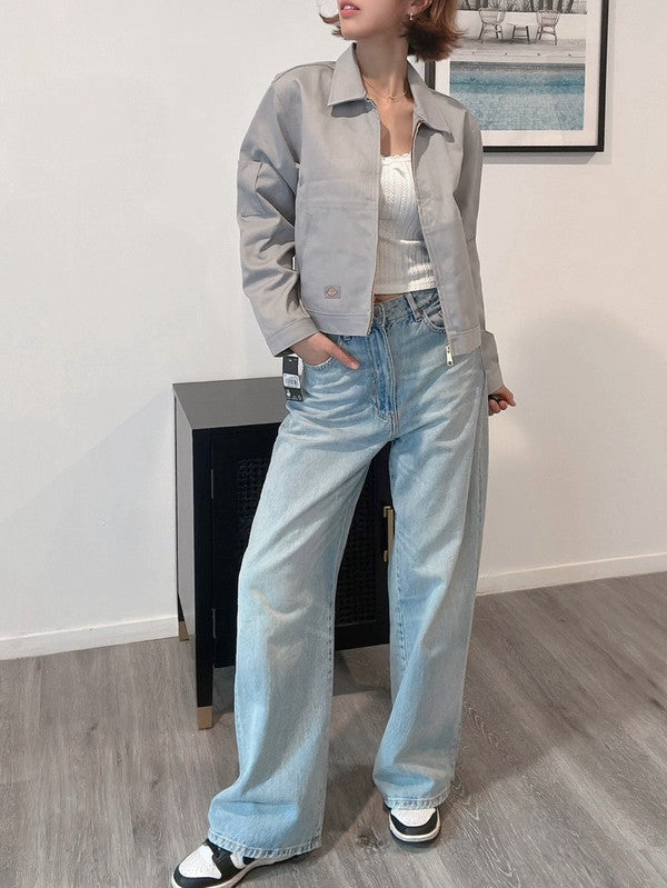 Dickies Women’s Unlined Cropped Eisenhower Jacket Ultimate Gray A879GD06