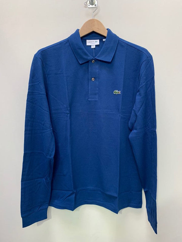 Lacoste Men's Long Sleeve Classic Pique Polo T-Shirt Globe L1312 HBM