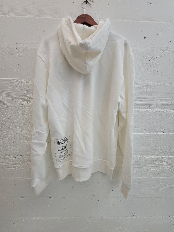Von Dutch Mens Popeye Character Cotton Fleece Hoodie Off White FM167V