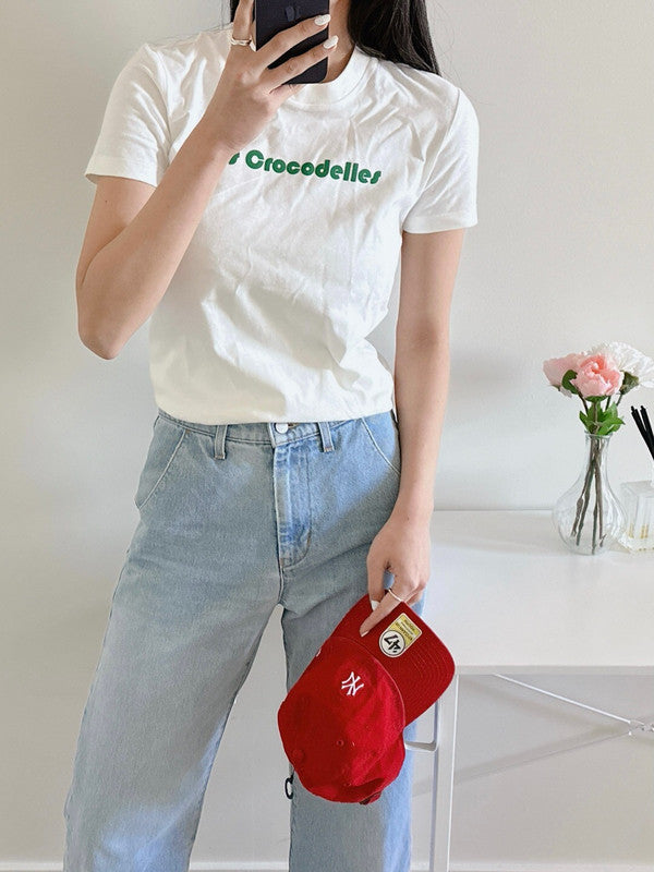 Lacoste Womens Lacoste x Bandier Jersey T-Shirt Flour Rocket TF8067 IW0