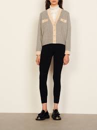 Sandro Women's Cable Knit Wool And Cashmere-blend Cardigan Grey SFPCA00441 ET3