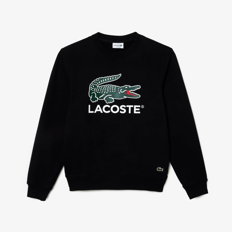 Lacoste Classic Fit Cotton Fleece Sweatshirt Black SH1281 031 - APLAZE