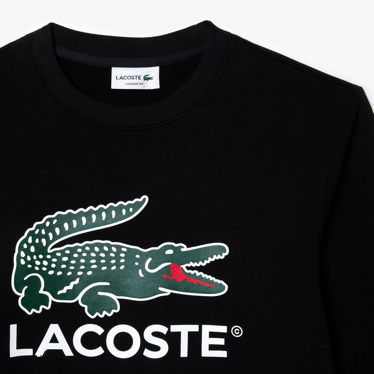 Lacoste Classic Fit Cotton Fleece Sweatshirt Black SH1281 031 - APLAZE