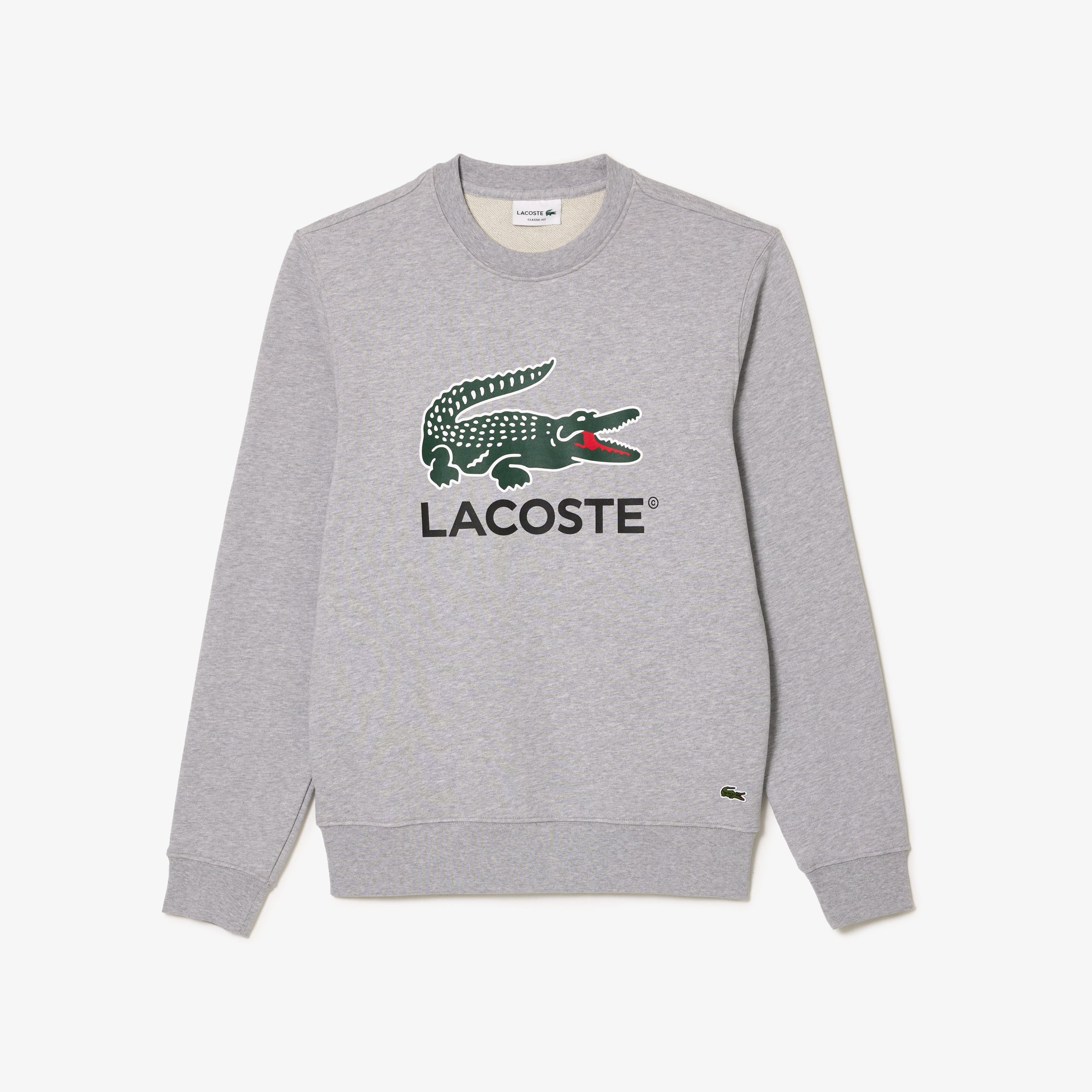 Lacoste Classic Fit Cotton Fleece Sweatshirt Silver Chine SH1281 CCA