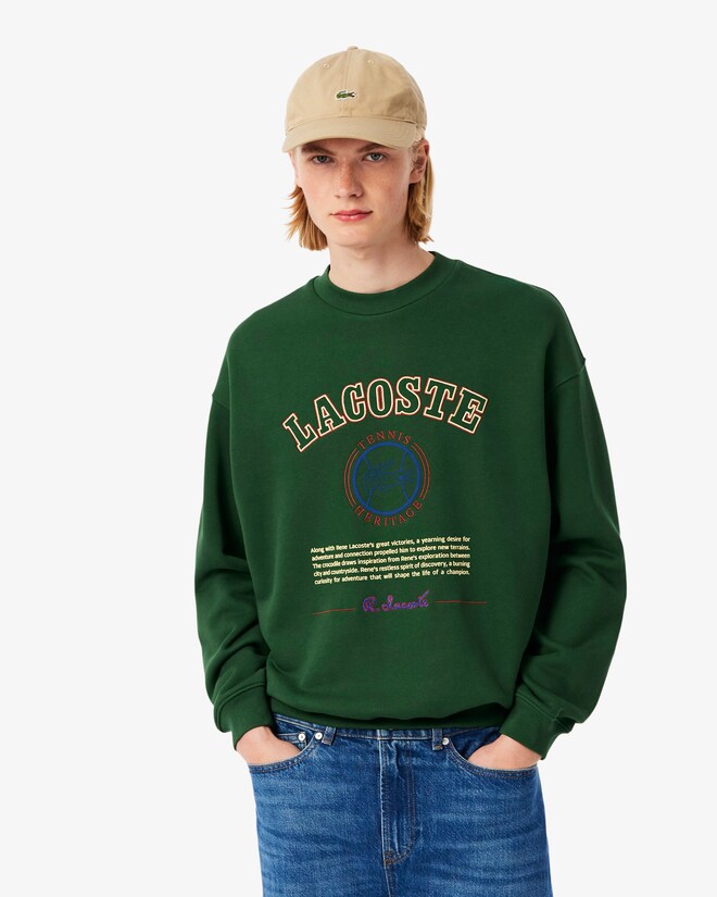 Lacoste Men’s Heritage Embroidery Fleece Sweatshirt Pine Green SH5888 132